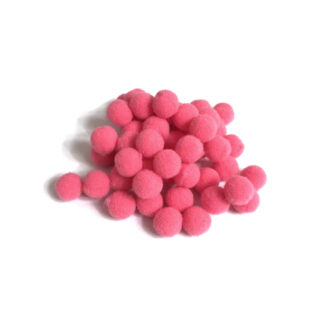 Reddish pink pompons - diametre 10 mm - 40 pieces