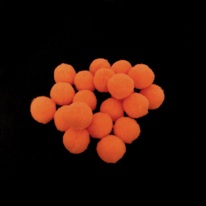 Orange pompons - diametre 18 mm - 20 pieces