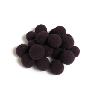 Dark brown pompons - diametre 18 mm - 20 pieces