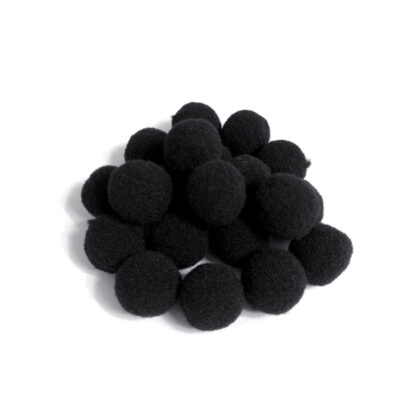 Black pompons - diametre 18 mm - 20 pieces