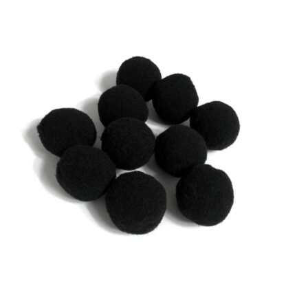 Black pompons - diametre 30 mm - 10 pieces