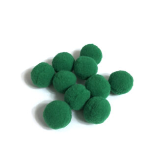 Green pompons - diametre 30 mm - 10 pieces