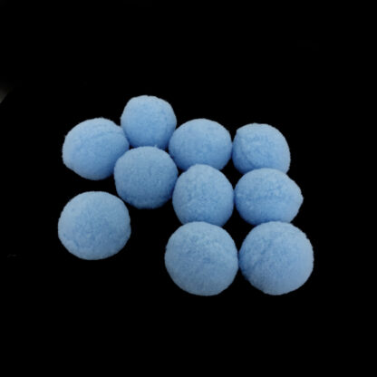 Light blue pompons - 30 mm - 10 pieces