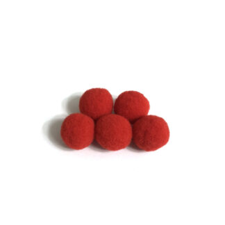 Red pompons - diametre 18 mm - 9 pieces