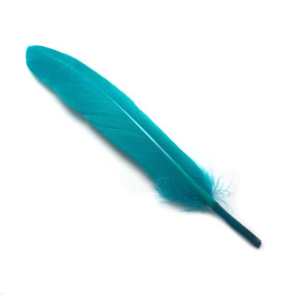 Bluish green feather - size 20 х 140 mm - 4 pieces