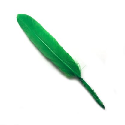 Green feather - size 20 х 140 mm - 4 pieces