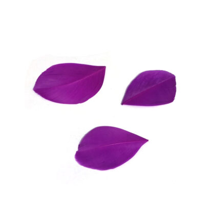 Oval bluish pink feather - size 30 x 50 mm - 3 pieces