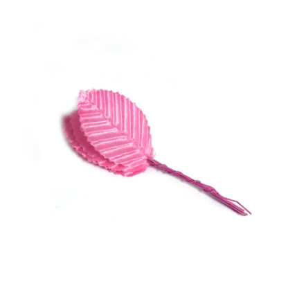 Pink fabric leaf - size 27 x 105 mm - 10 pieces