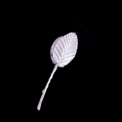 Silvery fabric leaf - size 30 x 110 mm - 10 pieces