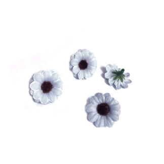 Bluish grey fabric flower - diametre 30 mm - 4 pieces