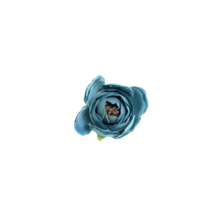 Greenish blue fabric rose - diametre 50 mm