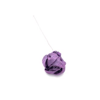 Light purple fabric flower with stem decoration - size 30 mm