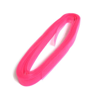 Elastic mesh net hard pink nylon ribbon by roll - width 20 mm - approximately 16 metres