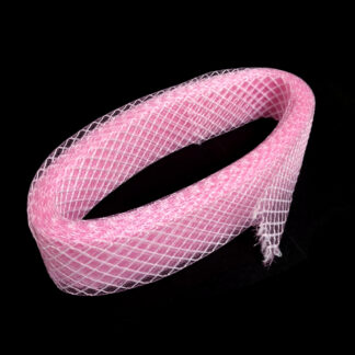 Elastic mesh net hard light pink nylon ribbon by roll - width 47 mm - length 16 metres