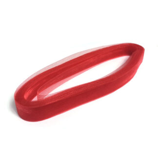 Elastic mesh net hard red nylon ribbon by roll - width 25 mm - length approximately 16 metres