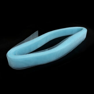 Elastic mesh net hard light blue nylon ribbon by roll - width 25 mm - approximately 16 metres long