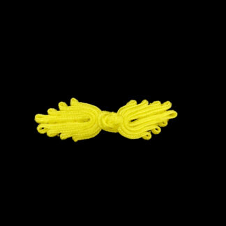 Yellow knot frog button closure - size 20 x 70 mm