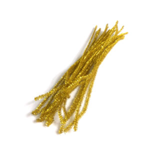 Glittery golden chenille stem - diametre 6 mm - length 300 mm
