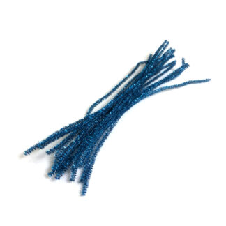 Glittery greenish blue chenille stems - diametre 6 mm - length 290 mm - 5 pieces