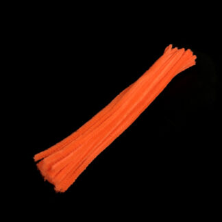 Neon orange chenille stems - diametre 6 mm - length 30 mm - 10 pieces