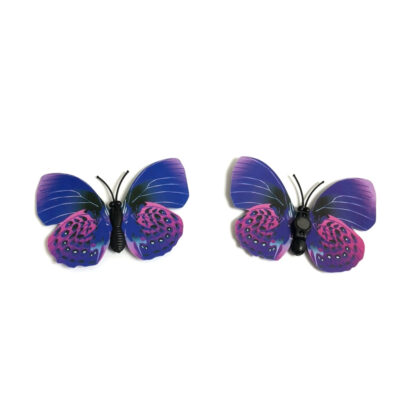 Pink and blue plastic butterfly with magnet - size 40 х 60 mm