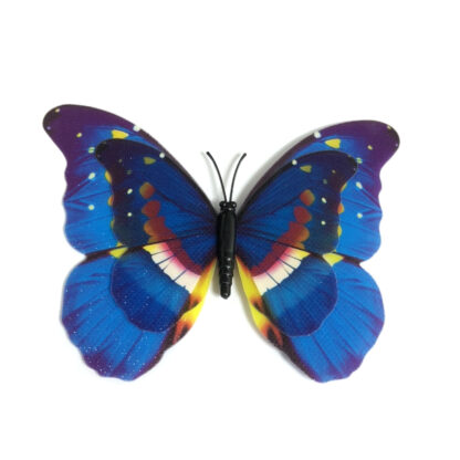 Blue and black plastic butterfly with magnet - size 85 х 120 mm