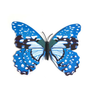 Blue and white plastic butterfly with magnet - size 85 х 120 mm