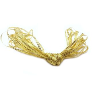 Glittery golden-coloured metallic ribbon - width 4 mm - length 10 metres