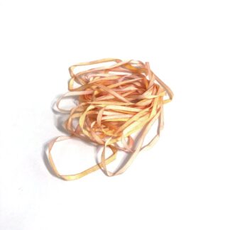 Hand-painted light pink and orange pure silk ribbon - width 2 mm - length 3 metres