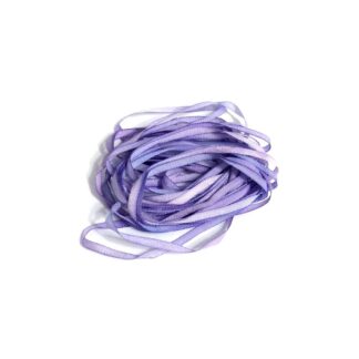 Hand-painted bluish light purple pure silk ribbon - width 3 mm - length 3 metres