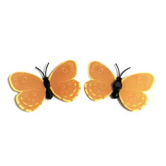 Orange and yellow plastic butterfly with magnet - size 40 х 60 mm