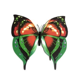 Red and green plastic butterfly with magnet - size 85 х 120 mm