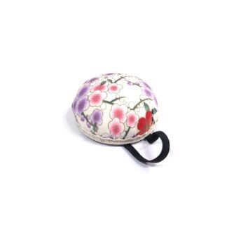 Fabric pincushion with black elastic bracelet - diametre 6 cm