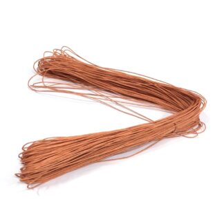 Orange waxed cotton cord - diametre 1 mm