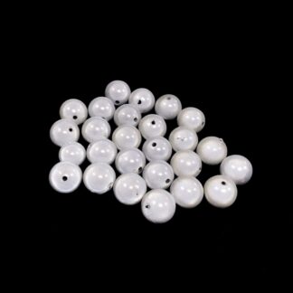 Round glassy white loose beads - 26 pieces - weight 40 g