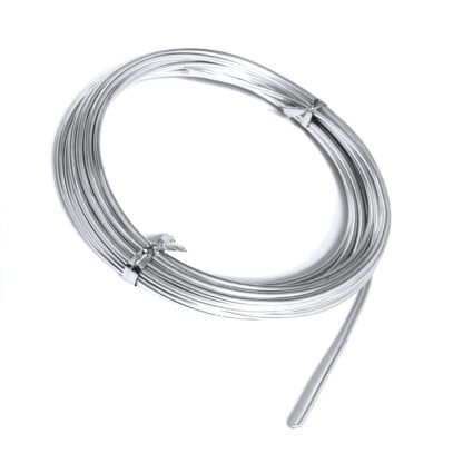 Silvery-coloured bendable metal wire - diametre 1 mm - length 5 metres
