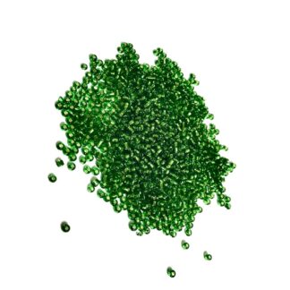 Silvery dark green seed beads - size 3 mm - weight 50 g