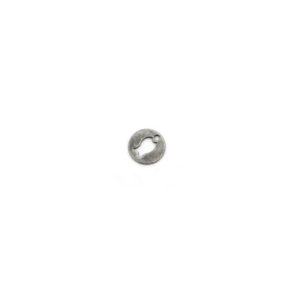 Perforated fish round silvery metal pendants - diametre 13 mm - 4 pieces