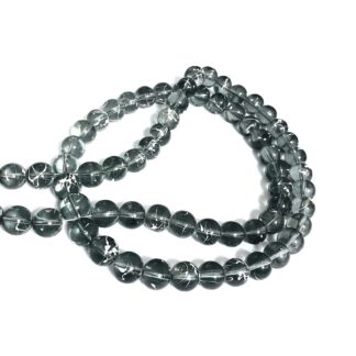 Round white and semi-transparent greenish grey beads - diametre 12 mm