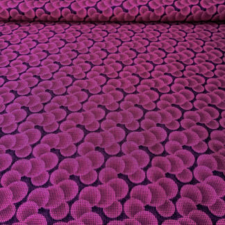 Pink balls on indigo print pure cotton quilting fabric - width 110 cm