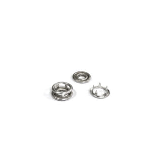 Silvery metal prong press stud - diametre 10 mm - 10 pairs