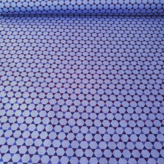 Star shaped purple triangles print pure cotton quilting fabric - width 110 cm