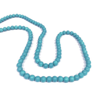 Round green glass beads by strand - diametre 8 mm - length 82 cm